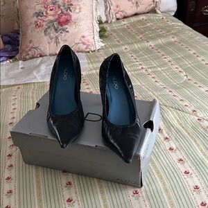 Aldo Black Pointed-Toe Leather Pumps